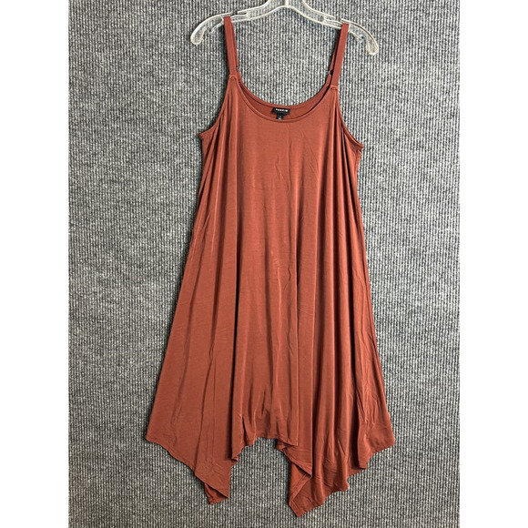 Torrid Womens Swing Trapeze Dress Size 1X Orange Sleeveless Asymmetric Boho - Picture 1 of 9